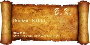 Benker Kitti névjegykártya